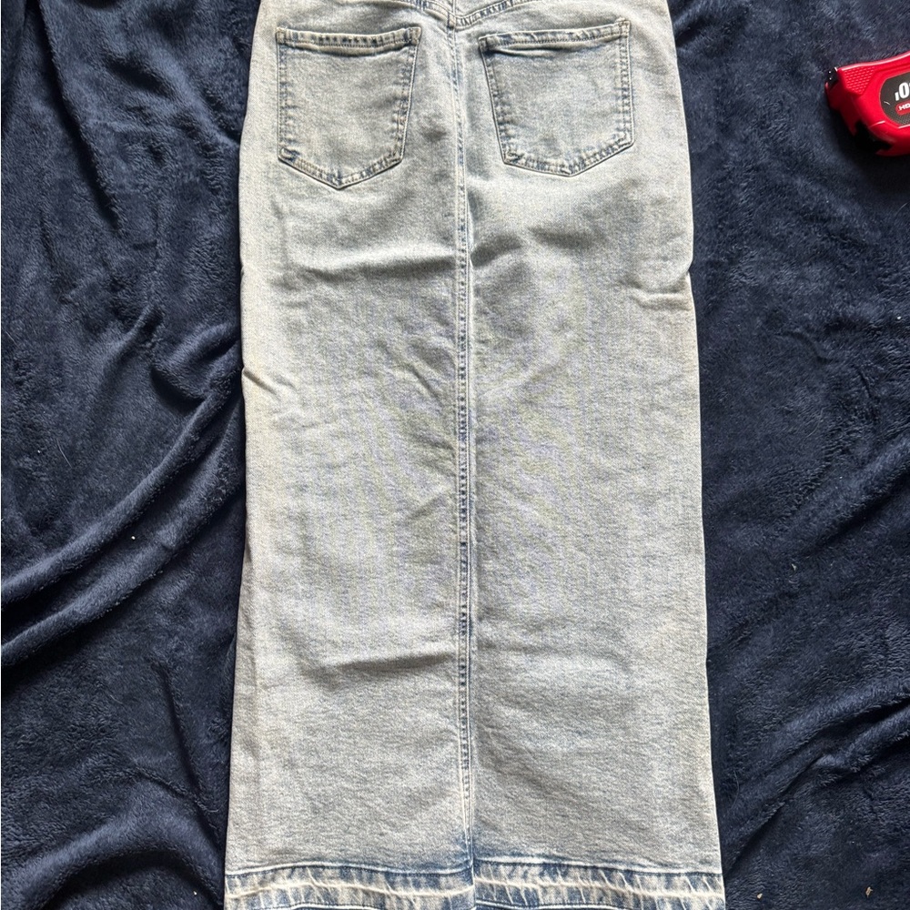 Light Blue Denim Maxi Skirt